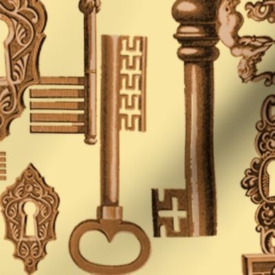 Vintage Keys - goldenrod and copper