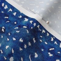 Faux Deer Hide in Navy Blue - Small Scale - Spots Dots Shibori