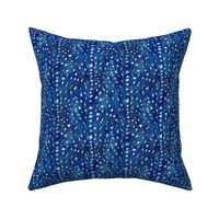 Faux Deer Hide in Navy Blue - Small Scale - Spots Dots Shibori