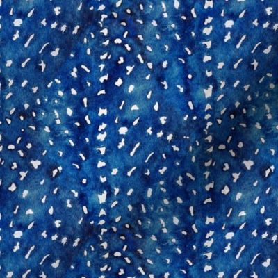 Faux Deer Hide in Navy Blue - Small Scale - Spots Dots Shibori