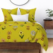 vintage flowers (chartreuse)