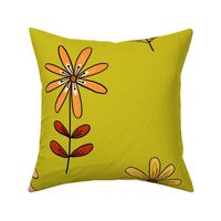 vintage flowers (chartreuse)