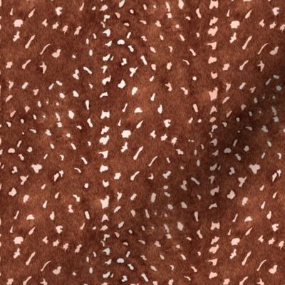 Faux Deer Hide in Rust Terracotta - Small Scale - Pink Spots Fawn
