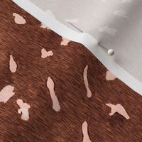 Faux Deer Hide in Rust Terracotta - Medium Scale - Pink Spots Fawn