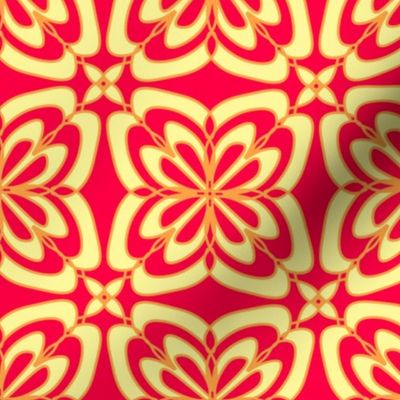 hobby papercut tile coral yellow  boho table runner tablecloth napkin placemat dining pillow duvet cover throw blanket curtain drape upholstery cushion clothing shirt  living home decor draperies curtains 

