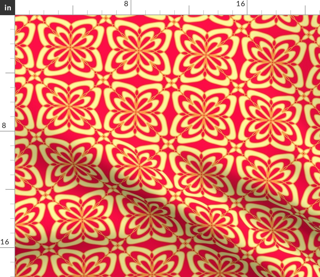 hobby papercut tile coral yellow  boho table runner tablecloth napkin placemat dining pillow duvet cover throw blanket curtain drape upholstery cushion clothing shirt  living home decor draperies curtains 
