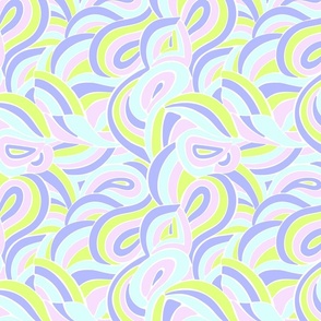 Rainbow swirl waves Regular Scale lilac blue green by Jac Slade