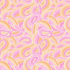 Rainbow swirl waves Regular Scale orange pink by Jac Slade