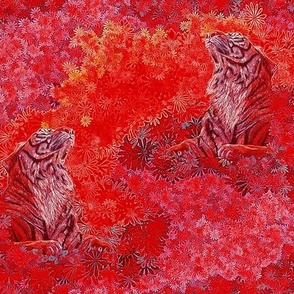 TIGERS ENJOYING SUN RED PSMGE
