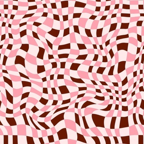 gingham swirl -(Red and Pink)