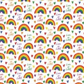 Pride rainbow love is love - white small scale