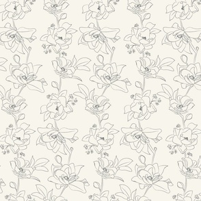 Sketch Floral - Medium Scale - Cream