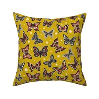 Spring Butterflies on Yellow Pattern / Small Scale