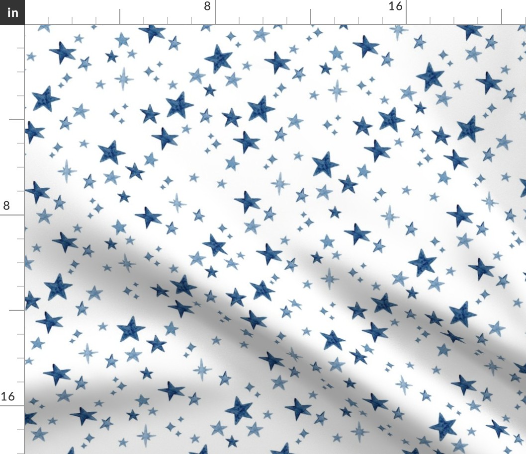 Blue Watercolor Stars