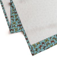 Spring Butterflies on Blue Pattern / Tiny Scale