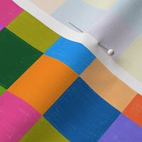 small - pencil crayon patchwork - rainbow