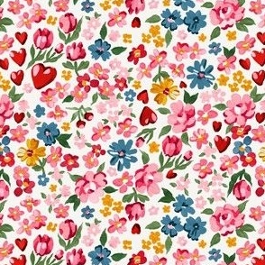 Ditsy florals with hearts