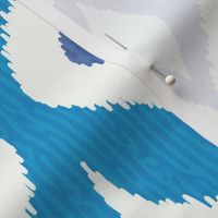 Ikat waves indigo blue XL wallpaper scale by Pippa Shaw