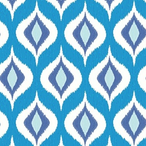 Ikat waves indigo blue XL wallpaper scale by Pippa Shaw