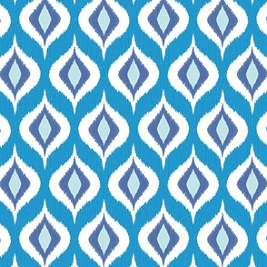 Ikat waves indigo blue large scale by Pippa Shaw