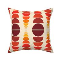 Crescent Semicircles / Yellow, Orange & Red