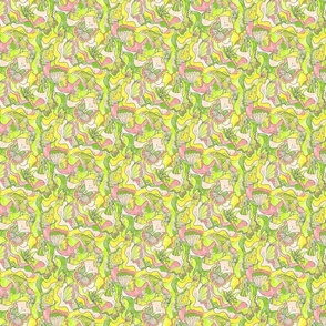  butterflies a go go retro lime mini scale