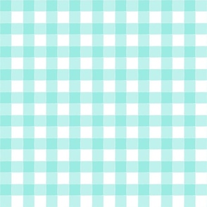 Small - Hand Drawn Gingham Pattern - Turquoise