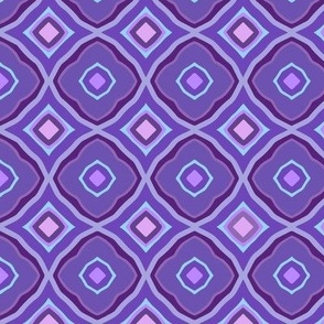 Ultami geometric, violet tones, about 2 inch