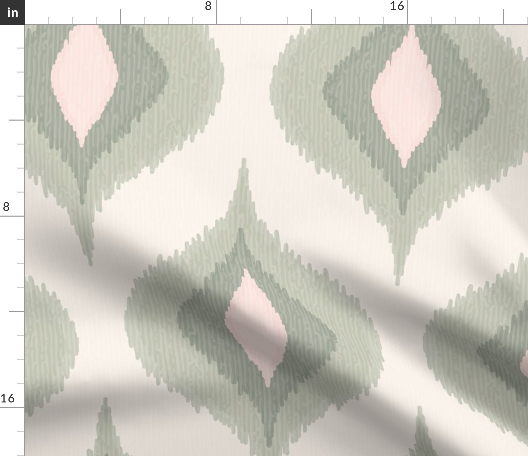 Ikat waves french grey XXL wallpaper scale by Pippa Shaw
