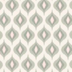 Ikat waves french grey large scale by Pippa Shaw