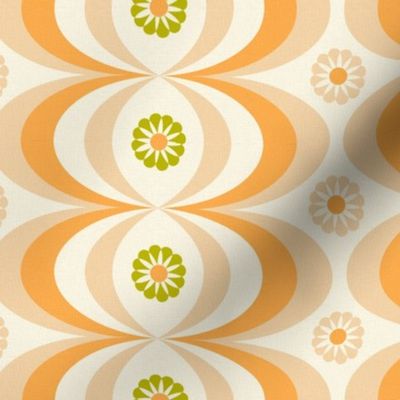 Retro vintage, 70s, 60s, geometric, orange, lime