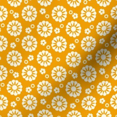 marigold flowers, retro floral