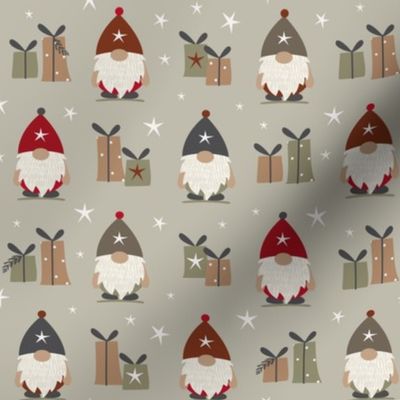 Christmas Gnome, woodland, presents