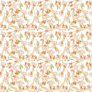 farmhouse floral, cottage floral peach fuzz © terri-conrad-designs