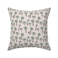 Summer palm trees garden island vibes - moroccan tropical botanical garden mint green on sand ivory SMALL