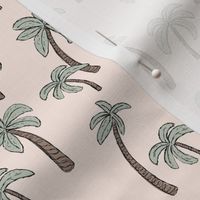 Summer palm trees garden island vibes - moroccan tropical botanical garden sage green on nude vintage SMALL