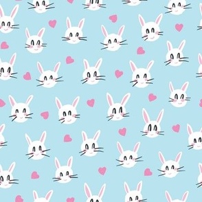 Blue White Rabbit Fabric, Wallpaper and Home Decor | Spoonflower