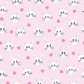 pink heart white rabbit