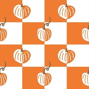 orange pumpkin checkers - 2in