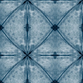Blue on white with blue texture shibori tile (large scale)