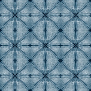 Blue on white with blue texture shibori tile (medium scale)