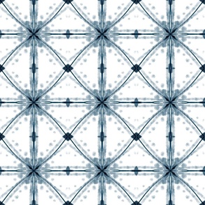 Blue on white shibori tile (medium scale)