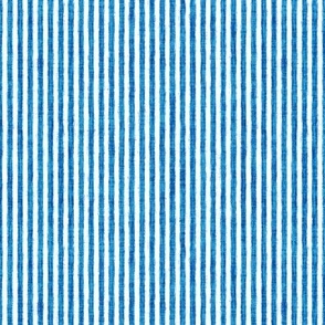 Sketchy White Stripes on Bluebell Woven Texture