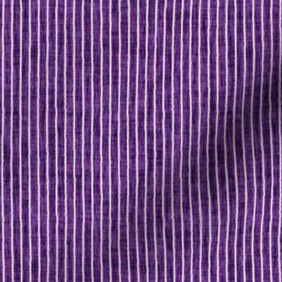 Sketchy White Narrow Stripes on Dark Purple Woven Texture