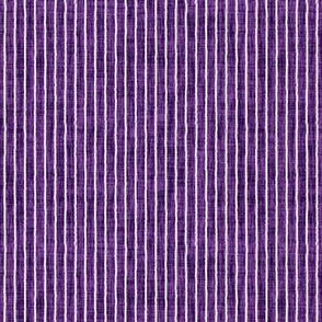 Sketchy White Narrow Stripes on Dark Purple Woven Texture