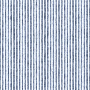 Sketchy White Stripes on Dusty Blue Woven Texture