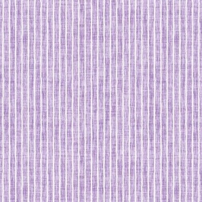 Sketchy White Narrow Stripes on Dusty Lavender Woven Texture