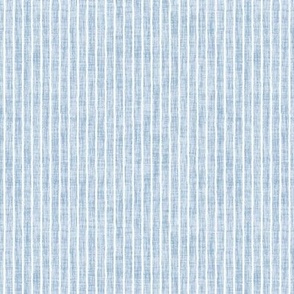 Sketchy White Narrow Stripes on Fog Blue Woven Texture