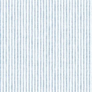 Sketchy White Stripes on Fog Blue Woven Texture