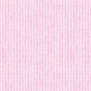 Sketchy White Narrow Stripes on Light Bubblegum Pink Woven Texture
